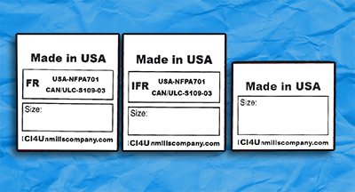 Printed size labels